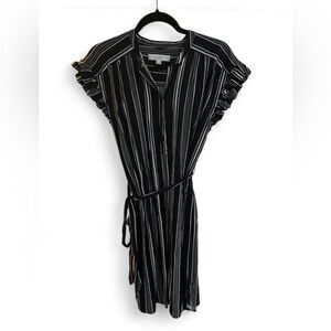 LOFT Navy and White Striped Dress